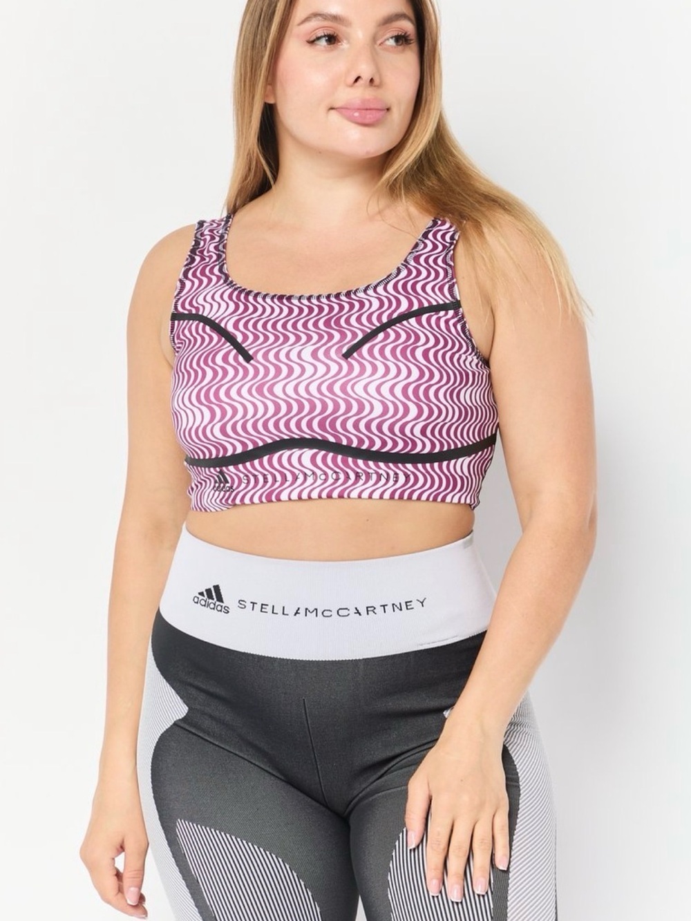 ADIDAS x Stella McCartney 1X Women Padded Training Sports Bra Top Burgundy Black